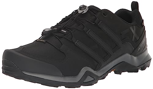 adidas Men's Terrex Swift R2 Gore-Tex Hiking Sneaker, Black/Black/Grey, 11