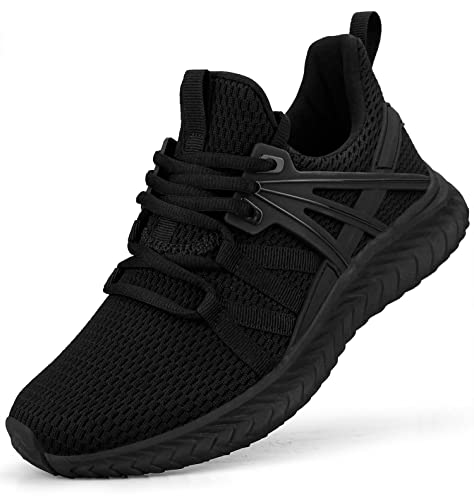 Abboos Sport Running Shoes for Women Blade Workout Fashion Sneakers Mesh Breathable Trail Runners Women's Tennis Shoes Black Size 9