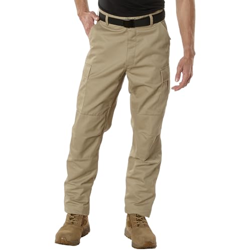 Rothco Relaxed Fit Zipper Fly BDU Pants, Khaki, L
