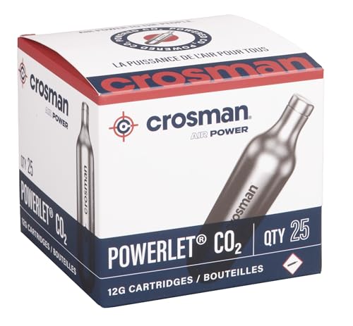 Crosman 12-Gram CO2 Powerlet Cartridges For Use With Air Rifles And Air Pistols
