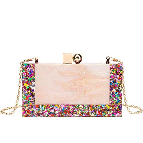 LETODE New acrylic contrast color stitching clutch for Women Wedding Party Clutch bag (5240-color)