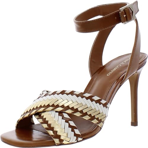 Vince Camuto Womens Ambrinna Leather Open Toe Ankle Strap Brown 7.5 Medium (B,M)