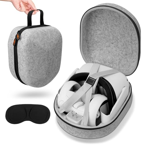 sarlar Carrying Case Compatible with Meta/Oculus Quest 2 and Accessories, Hard Travel Bag for Lightweight and Portable Protection