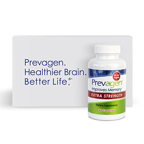 Prevagen Improves Memory - Extra Strength 20mg, 60 Capsules |1 Pack| with Apoaequorin & Vitamin D with Attractive and Stackable Prevagen Storage Box | Brain Supplement for Better Brain Health