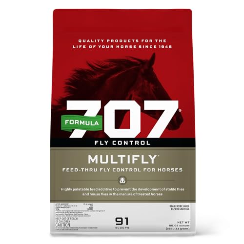Formula 707 MultiFly Feed-Thru Fly Control Pellets for Horses - Palatable & Safe Fly Population Reduction (5 lb Bag - 91 Servings)