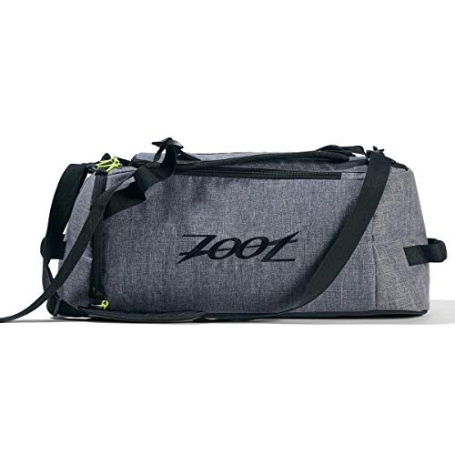 Zoot Ultra Tri Duffel, Triathlon Transition Bag or Backpack, with Wet Storage for Men & Women, Travel, Gym, Race Day, Grey