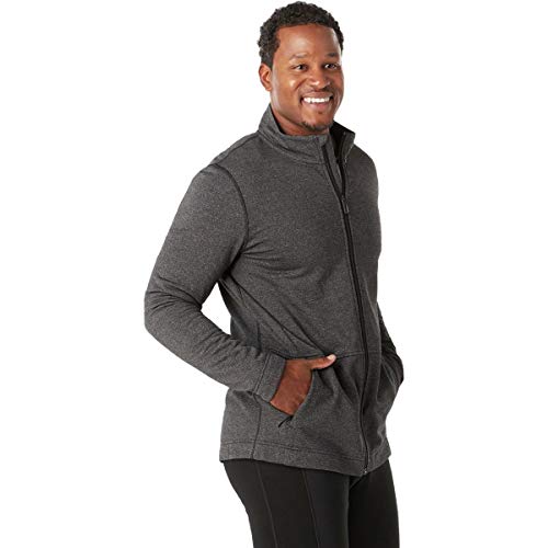 Smartwool Men's Merino Sport Fleece Full Zip Jacket, Charcoal Heather, Large