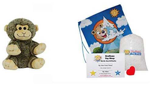Bear Factory Make Your Own Stuffed Animal Mini 8 Inch Very Soft Cuddly Monkey Kit - No Sewing Required!