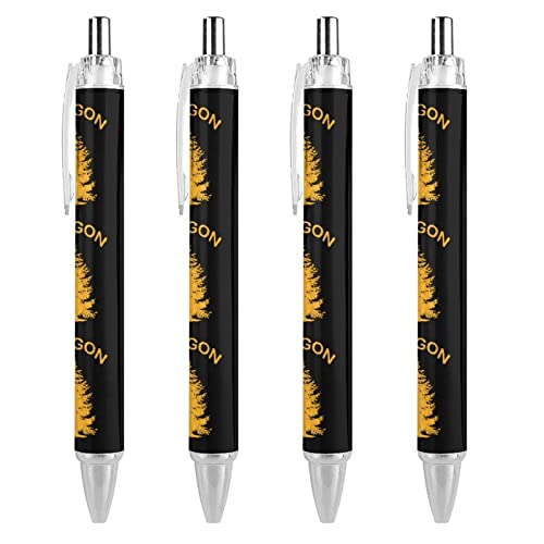 Oregon Douglas Pine Tree Printed Ballpoint Pen Retractable Ball Point 0.5mm Blue Ink Pens Smooth Writing for Office Desk Supplies