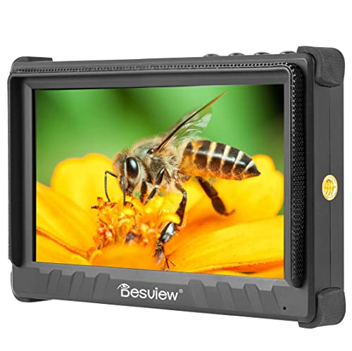 Desview P5II Camera Monitor 800nits High Brightness 5.5 inch IPS 178° View Angle 4K HDMI Field Monitor with HDR Waveform 3D LUT Peaking Focus Assist Include Sunshade and Tilt Arm