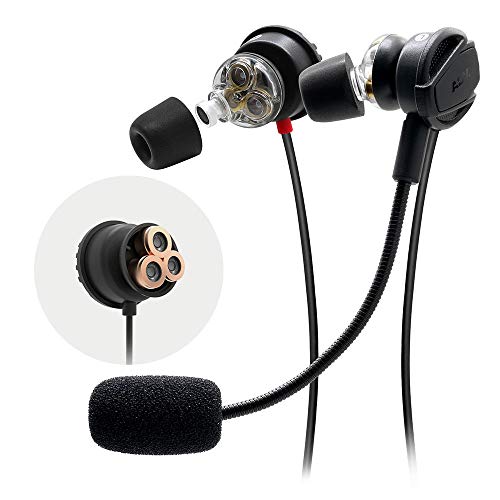 ADV. NSMO 3D 3-Driver Gaming Earbuds Headset with Dual Mic [Detachable & Built-in] and Volume Control for Mobile Gaming, Nintendo Switch, Xbox One, PS4, Pro, PC