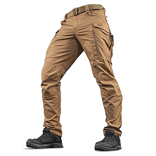 M-Tac Conquistador Flex Tactical Pants - Military Style Men's Cargo Pants with Pockets (Coyote Brown, W32 / L32)