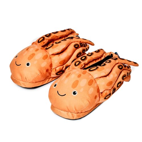Coddies Octopus Slippers - Funny Christmas Plush Slippers for Men, Women & Kids (4-7.5 Men | 6-9.5 Women)