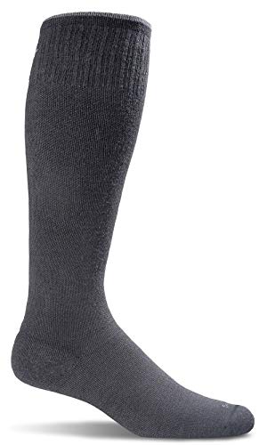 Sockwell Men's Circulator Moderate Graduated Compression Sock, Black Solid - L/XL