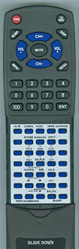 Replacement Remote for Sharp RRMCGA369AW02, HT-SB35D