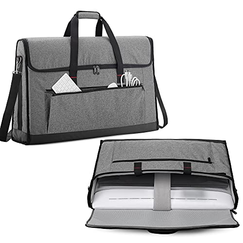 Trunab Monitor Carrying Case 24-27 Inch Padded Travel Bag Hold Up to 2 LCD Screens/TVs, Not Compatible with iMac or All-in-One Computer, with Accessories Pocket, Shoulder Strap