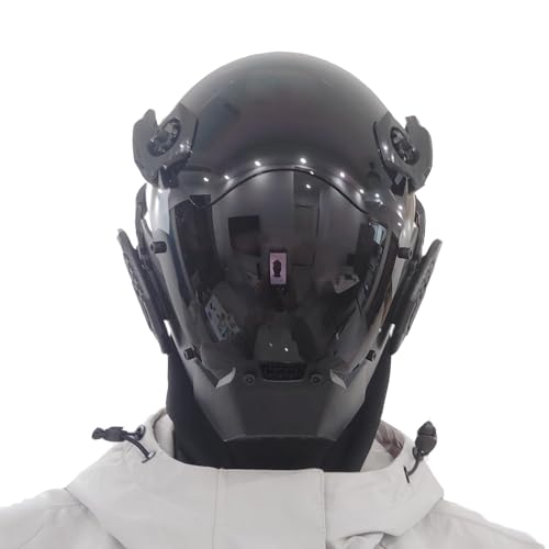 namph Punk Mask Cosplay for Women Men, Techwear Mask Halloween Cosplay Mask Fit Music Festival Party Accessories (Black)