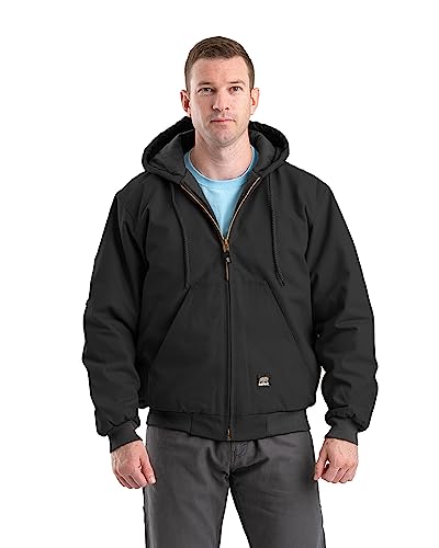 Berne Men's Heritage Hooded Jacket, 4X-Large Regular, Black
