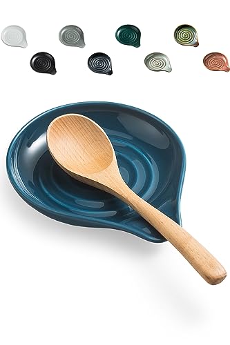 Spoon Rest for Stove Top Cooking Spoon Holder for Kitchen Countertop Large Holder for Spatula, Spoons or Tongs, Framhouse Decor, Housewarming Gifts, Blue