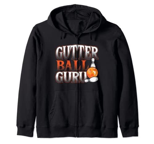 Gutter Ball Guru - For Bowler Who Loves Bowling Zip Hoodie