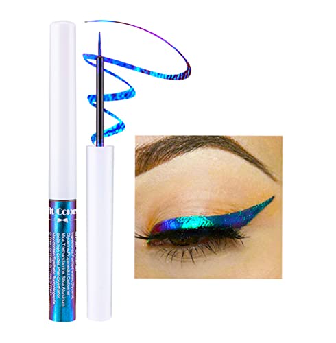 Corleone Glitter Liquid Eyeliner, Metallic Change Color Rainbow Eyeliner Gel MultiColor Highly Pigmented Waterproof Longer-Lasting Colorful Eye Liner Gift Kit for Women and Girls (A2)