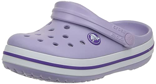 Crocs Unisex-Child Crocband Clogs (Little Kid/Big Kid), Lavender/Neon Purple, 3 Little Kid