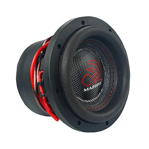 Massive Audio HIPPOXL64 – 6 Inch Car Audio Subwoofer, High Performance Subwoofer for Cars, Trucks, Jeeps - 6' Subwoofer 300 Watt RMS, 600w MAX Dual 4 Ohm, 2 Inch Voice Coil. Sold Individually
