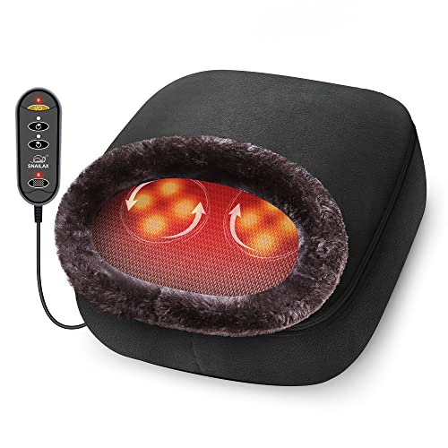 Snailax 2-in-1 Shiatsu Foot and Back Massager with Heat - Kneading Feet Massager Machine with Heating Pad, Cushion or Foot Warmer,Massagers for Back,Leg,Foot Relief