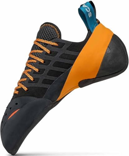 SCARPA Instinct Lace Rock Climbing Shoes for Sport Climbing and Bouldering - Black/Orange - 9.5-10