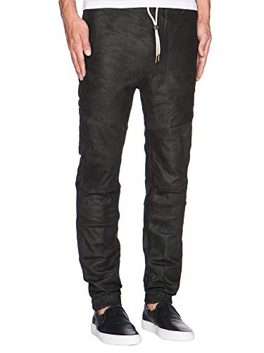 Zanerobe Men's Sureshot Leather Jogger Pant, Black, 30