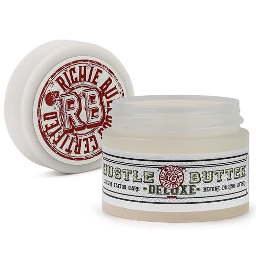 Hustle Butter Tattoo Aftercare Travel Size Tattoo Balm, For New & Older Tattoos - Safe While Healing - Vegan Tattoo Lotion No-Petroleum Essential Tattoo Supplies