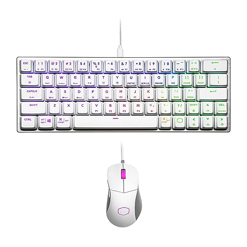 Cooler Master SK620 Wired Mechanical Low Profile Gaming Keyboard (Silver White) - Ultra-Thin & Silent Keys for Pro Gamers - RGB Backlit, Compact Design, N-Key Rollover Bundle with Mouse (2 Items)