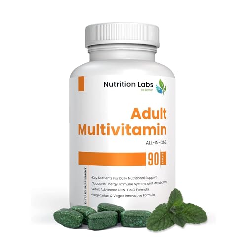 Multivitamins and Minerals for Men & Women, Vegetarian. Support Energy, Metabolism, Immune, Vitamin A, B6, B12, C, D, E & More, 30 Days Supply