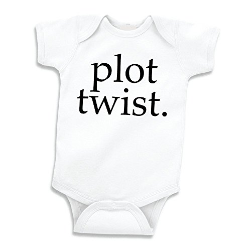 Bump and Beyond Designs Baby-Boys Surprise Pregnancy Announcement For Grandparents Plot Twist Leotard White, 0-3 Months
