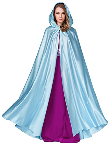 BEAUTELICATE Women's Wedding Hooded Cape Bridal Cloak Poncho Full Length