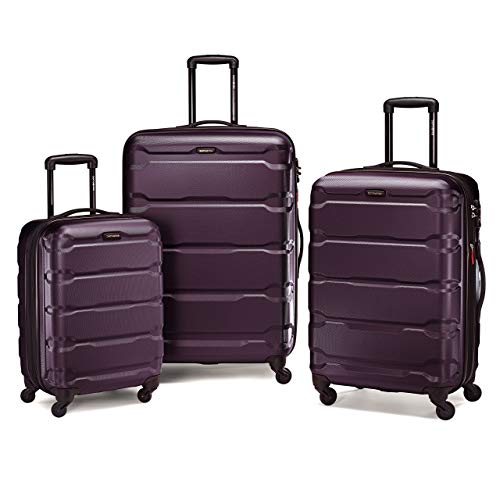Samsonite Omni PC Hardside Expandable Luggage with Spinner Wheels, Purple, 3-Piece Set (20/24/28)