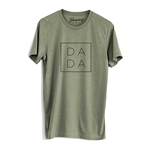 Inkopious - Dada Shirt, Unisex Crewneck Shirts Dad Gift, for First Time Fathers, for Dad, Olive Colored Dad Shirts, Olive Large