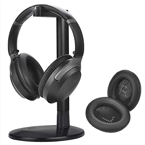 Avantree Aria Me with Extra Ear Pads, Bundle - Personalized Wireless Bluetooth Headphones with App, Seniors, Hearing Impaired, Headset Charging Stand, Enhanced Clarity, aptX HD, Low Latency, Boom Mic