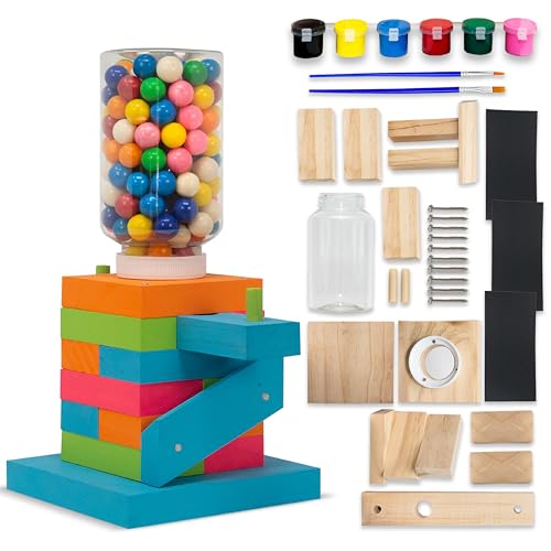 SparkJump DIY Candy Dispenser Wood Building Kits for Kids | Kids Wood Projects for Creative Fun | STEM Teaching Woodworking Kit for Kids | Great Gift Idea for Crafts for Boys and Girls