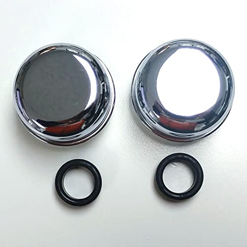 Hot Rod Chrome Valve Cover Breather Caps with Grommets, Pair, for Small or Big Block