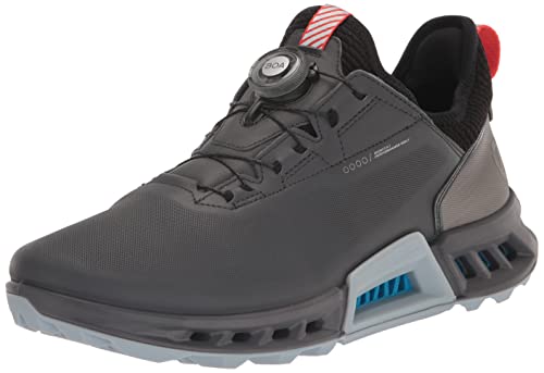 ECCO Men's Biom C4 BOA Gore-TEX Waterproof Golf Shoe, Magnet/Black, 9-9.5