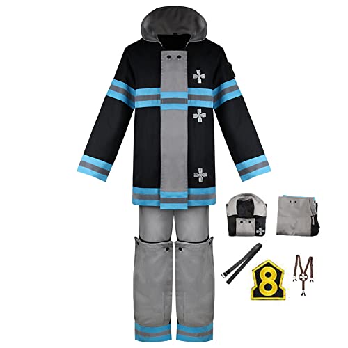 Okazaki Fire Force Shinra Kusakabe Cosplay Costume Jumpsuits Fireman Uniform Halloween Outfit