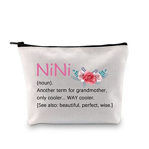 XYANFA Nini Definition Makeup Bag Nini Gift Nene Grandma Gift Mothers Day Birthday Gift Canvas Bag (NiNi noun)
