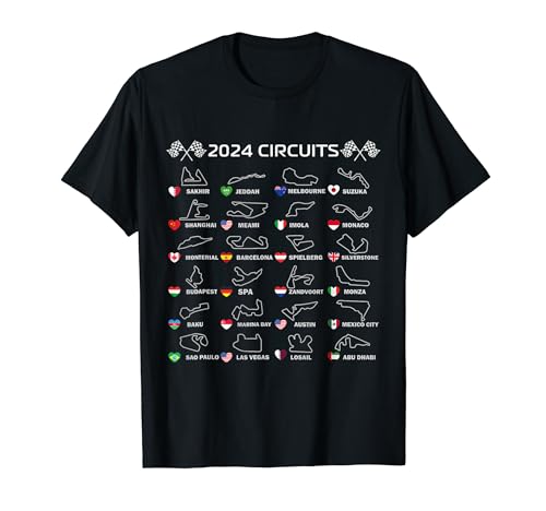 Formula Racing Open Wheel Race Car Fan World Circuits 2024 T-Shirt