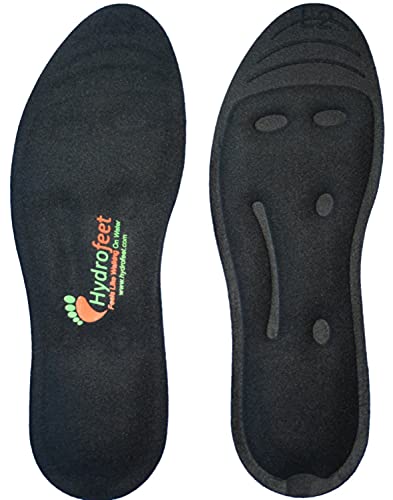 Hydrofeet Shoe Insoles - Massaging Shoe Insoles for Men Women and Children for Foot Pain Relief and Poor Circulation Black