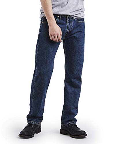 Levi's Men's 505 Regular Fit Jeans (Also Available in Big & Tall), Dark Stonewash, 33W x 32L