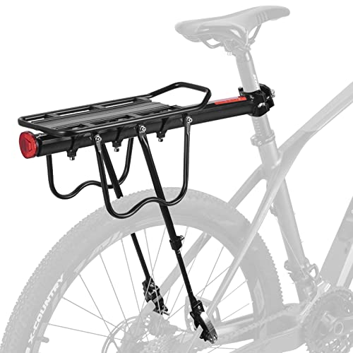 ROCKBROS Rear Bike Rack Bicycle Cargo Rack Full Quick Release Adjustable Bicycle Carrier Bike Luggage Rack for Back of Bike Aluminum Alloy 115 lbs Capacity Bike Accessories Black