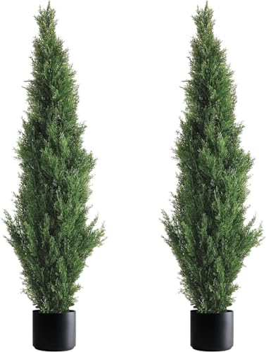 Two 4 Feet Artificial Cedar