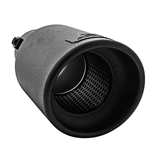 DC Sports EX-1012B Performance Bolt-On Resonated Muffler Slant Tip with Clamps and Adapters for Fitment on Most Cars, Sedans, and Trucks - Matte Black Powdercoat