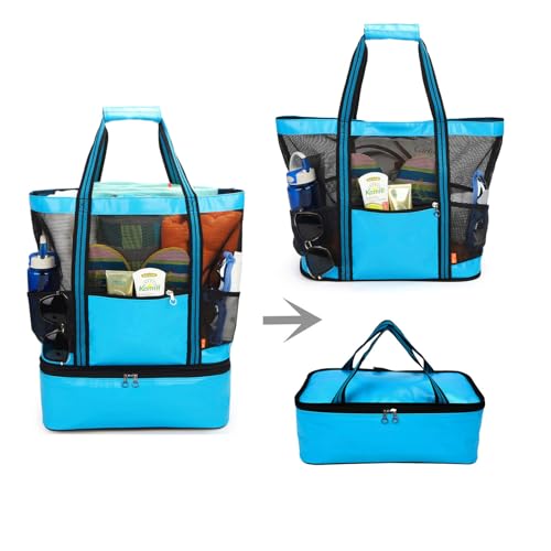 yodo Large Beach Tote Bag with Detachable Insulated Cooler for Picnic Grocery Pool Party